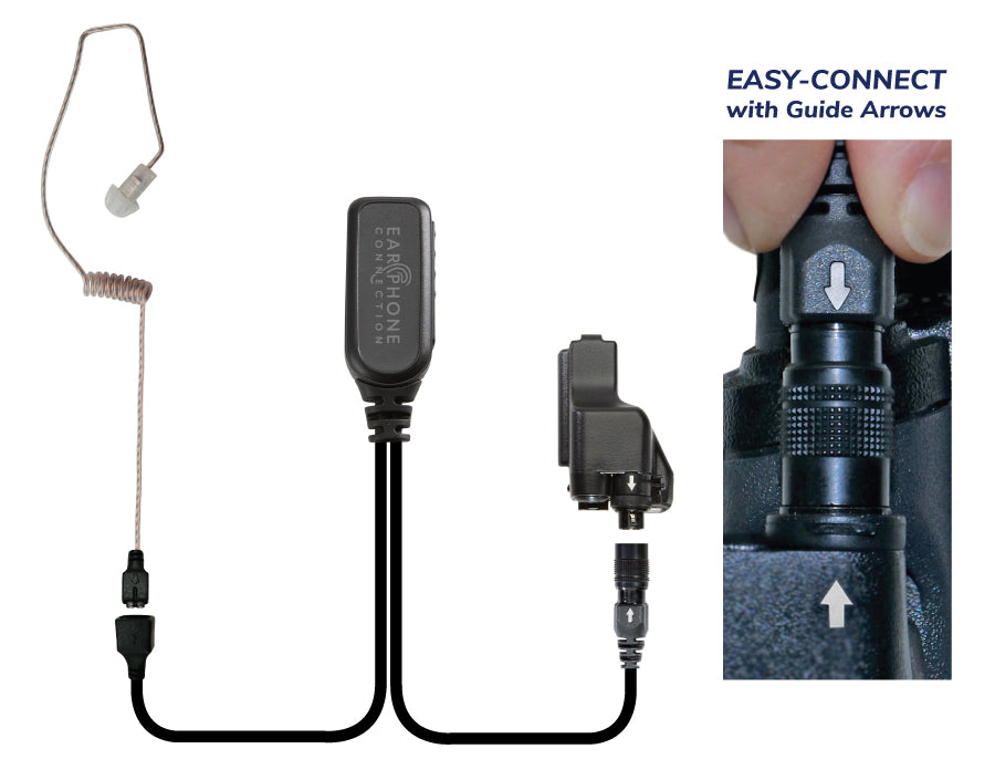 EP1323EC-W Whisper Hawk EC Covert Lapel Mic fits Motorola JEDI and XTS Radios