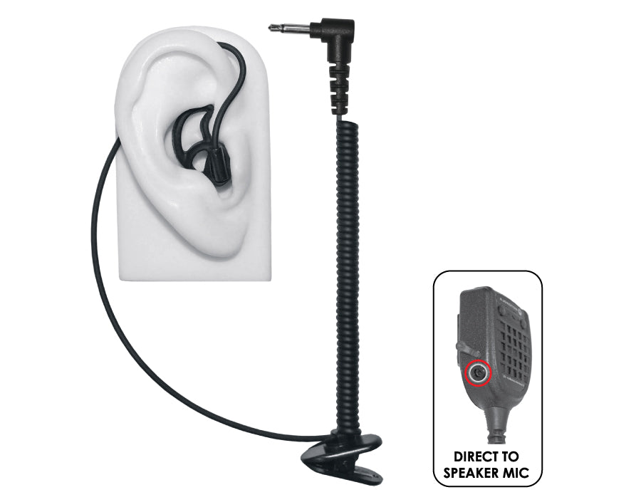 EP-MS1A-B Micro Sound 1A - Tubeless Listen Only Black 3.5mm Earpiece w/No Sound Loss