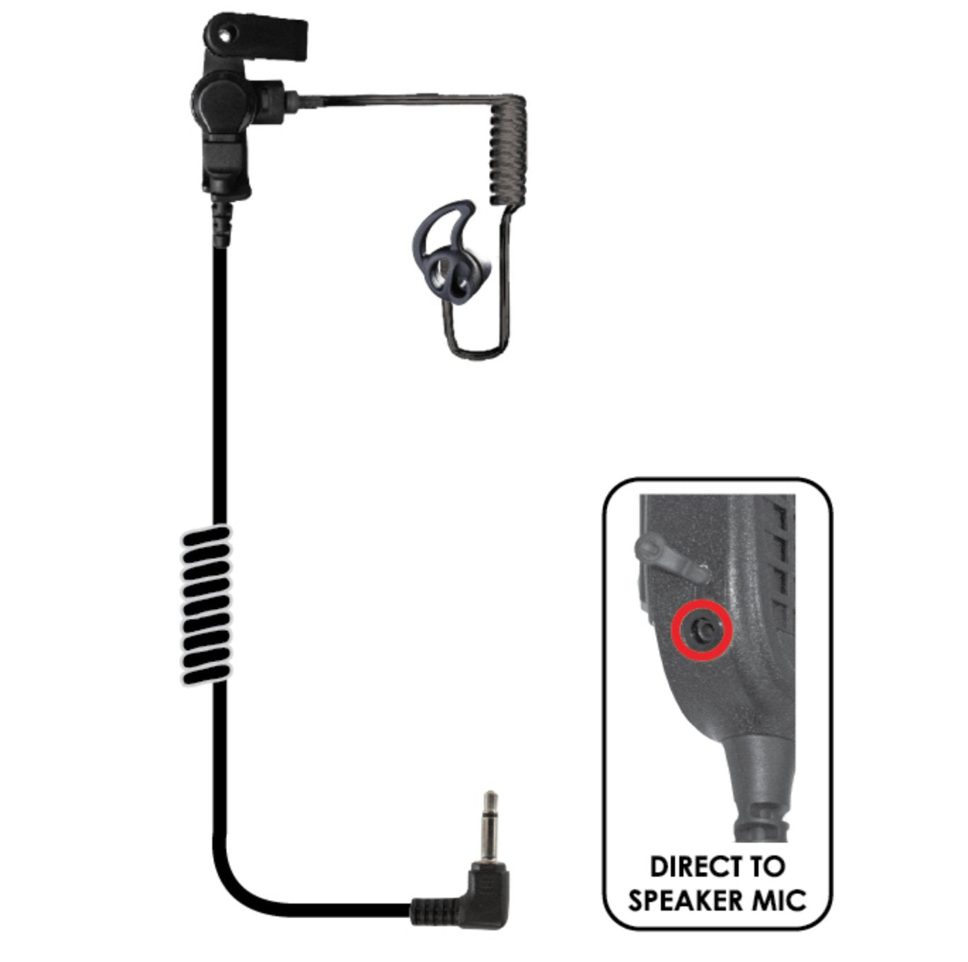 EP1089SCBT Black Diamond Tactical Fox Listen Only Earphone Kit with 3.5mm Connector