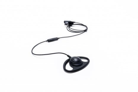 Impact Silver 1-Wire Surveillance Kit with Micro In-Line PTT & Flexible Fixed D-Shaped Ear Hanger