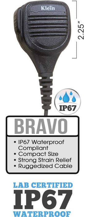 Bravo - Waterproof Remote Speaker Microphone - Fits Kenwood Dual Pin - The Earphone Guy