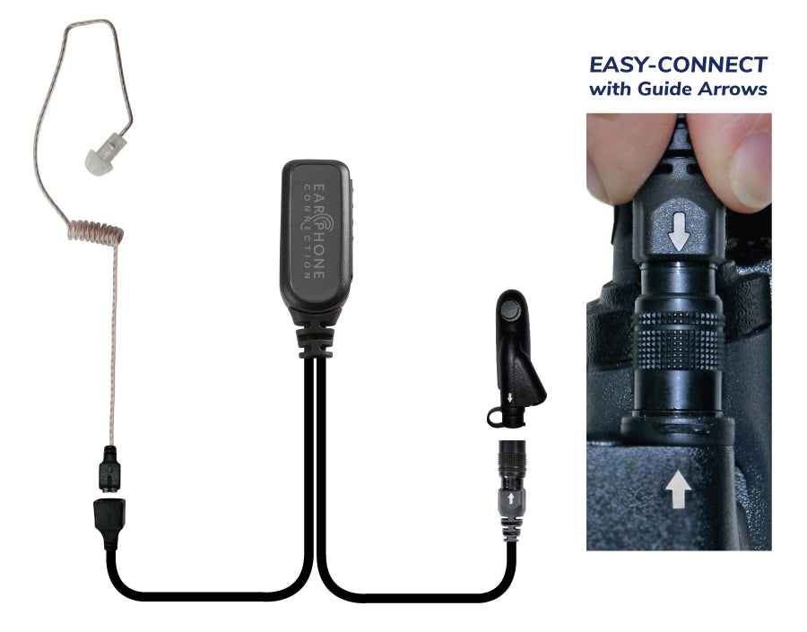 EP1333EC-W Whisper Hawk EC Covert Lapel Microphone fits Motorola HT Series - The Earphone Guy