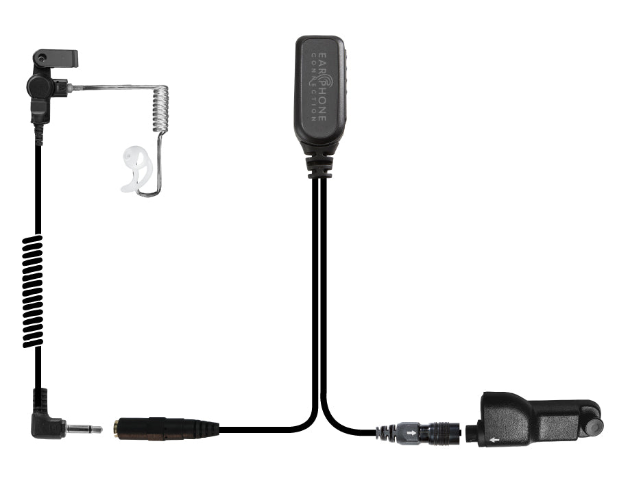 Hawk Lapel Mic with Tactical PTT and 3.5MM Female Adapter fits Motorola APX/TRBO