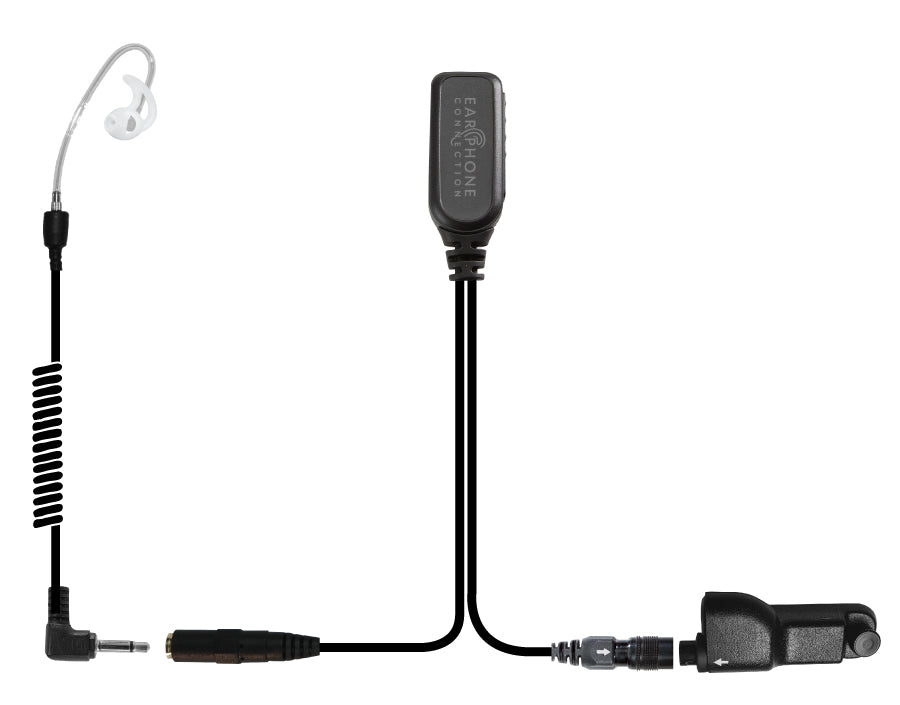 Hawk Lapel Mic with Tactical PTT and 3.5MM Female Adapter fits Motorola APX/TRBO