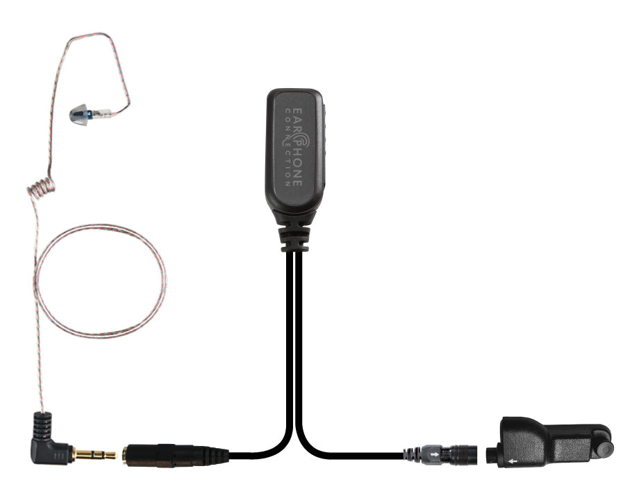 Hawk Lapel Mic with Tactical PTT and 3.5MM Female Adapter fits Motorola APX/TRBO