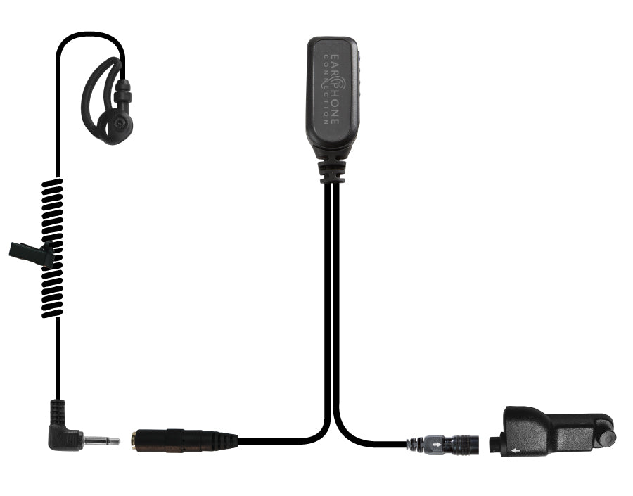 Hawk Lapel Mic with Tactical PTT and 3.5MM Female Adapter fits Motorola APX/TRBO