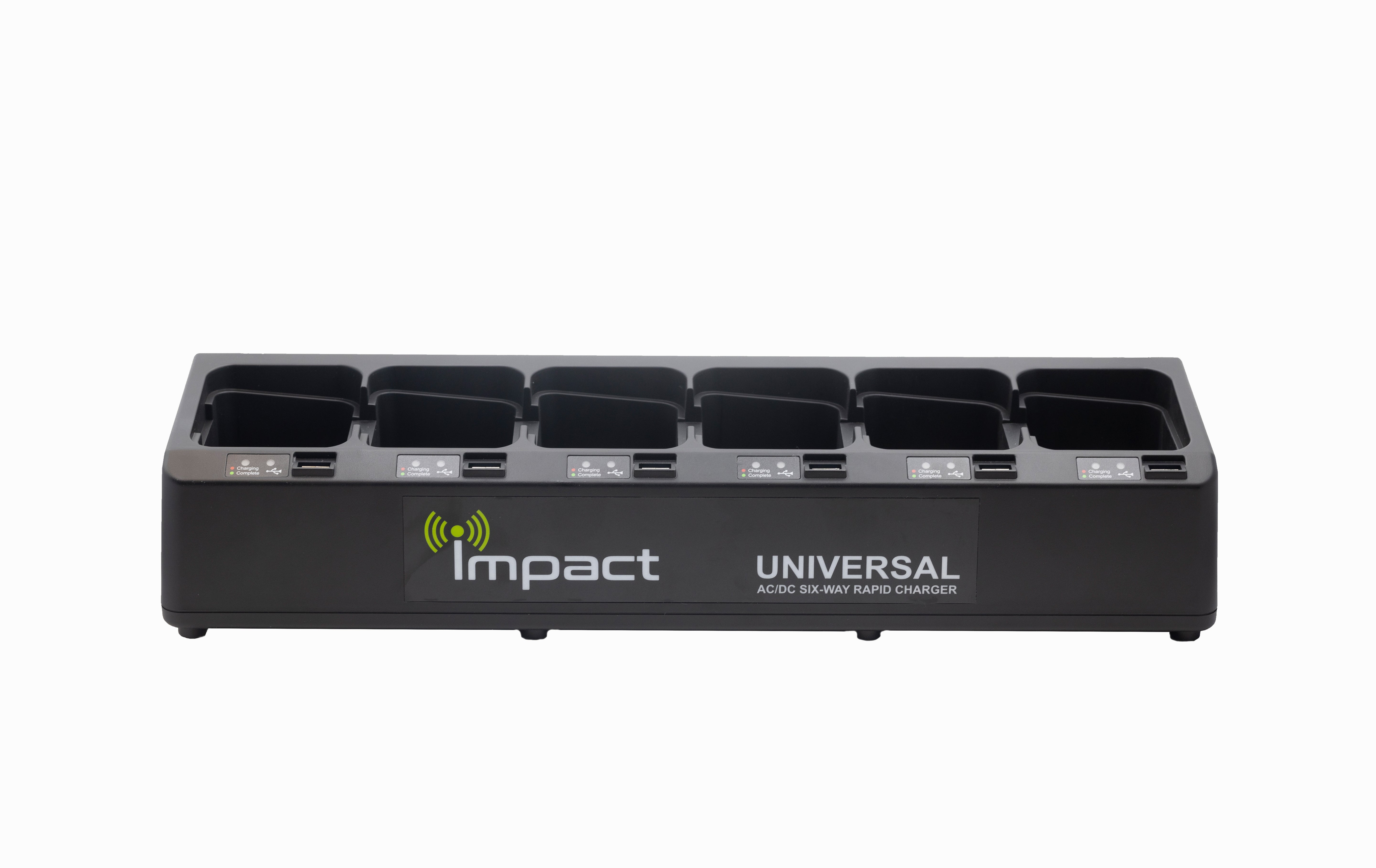 Impact 6 Bank Universal Rapid Two-Way Radio Battery Charger With USB IMPC-6AC/DC - The Earphone Guy