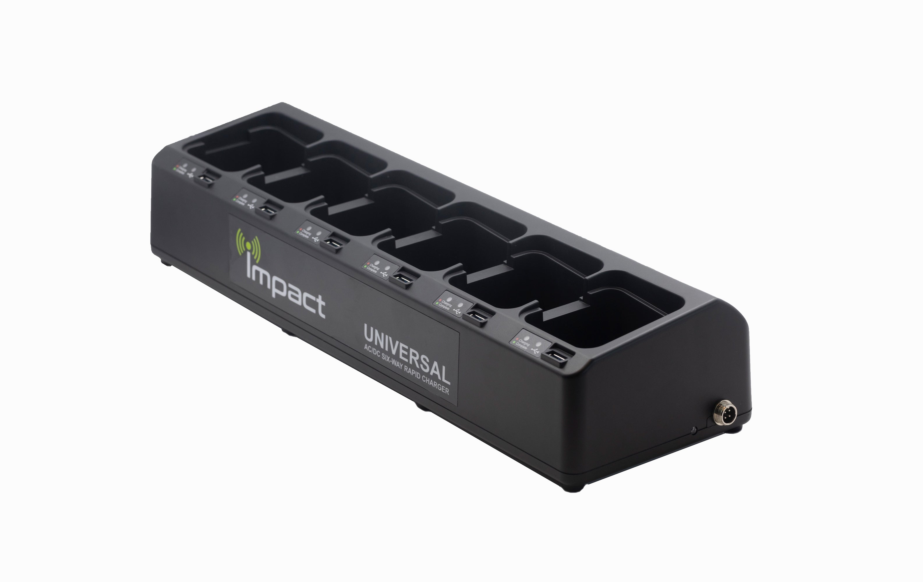 Impact 6 Bank Universal Rapid Two-Way Radio Battery Charger With USB IMPC-6AC/DC - The Earphone Guy