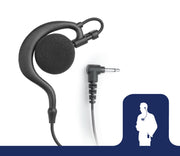 Rabbit Large Speaker Earhook Listen Only Earpiece - Long Cable - The Earphone Guy