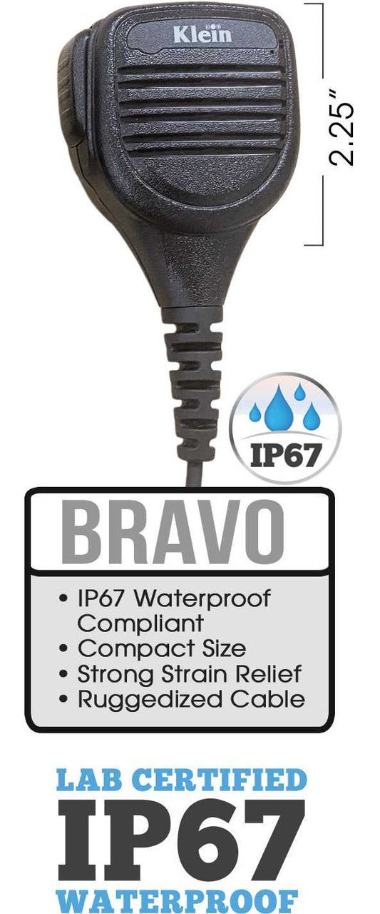 Bravo - Waterproof Remote Speaker Microphone - Fits Motorola Jedi/XTS - The Earphone Guy