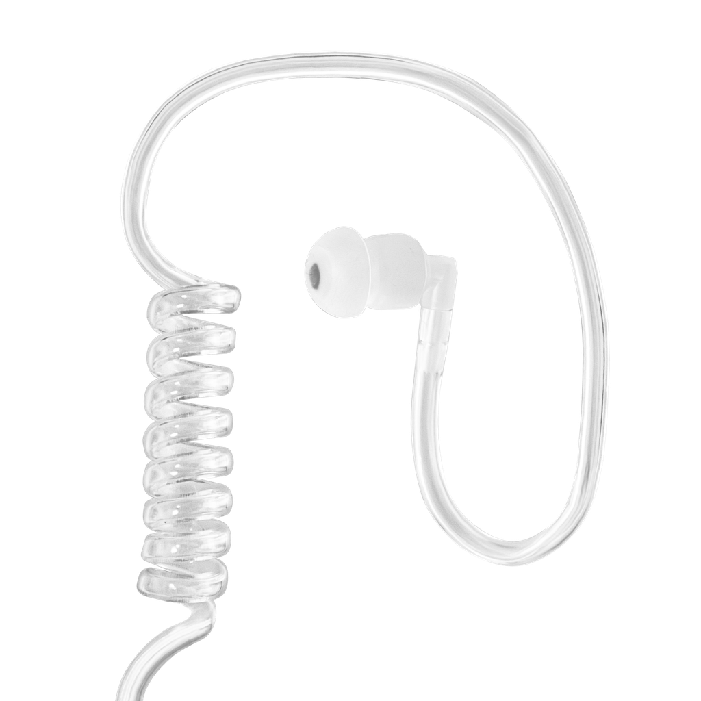 1-Wire Acoustic Tube Earpiece with 2 Lines Out Bottom of PTT/Mic - Econo Comms - The Earphone Guy LLC
