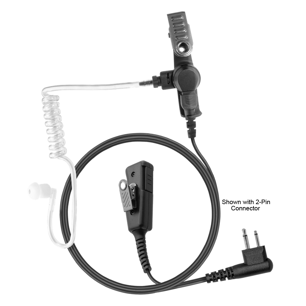 2-Wire Acoustic Tube Earpiece - Econo Comms - The Earphone Guy LLC