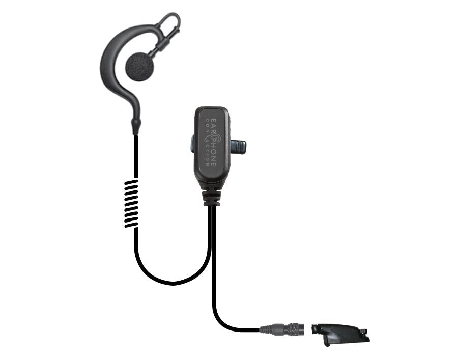 EP334EC Falcon Easy-Connect Traditional Earhook Lapel Mic with PTT and "Easy-Connect" Adapter