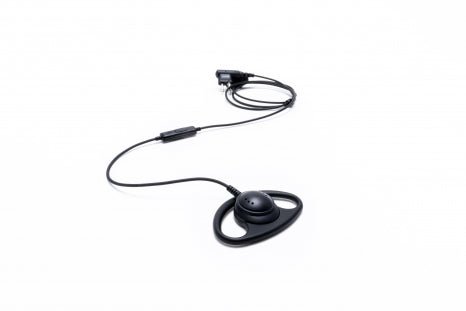 Impact Silver Series 1-Wire Surveillance Kit with Micro In-Line Push-To-Talk (PTT) and Flexible Fixed D-Shaped Ear Hanger