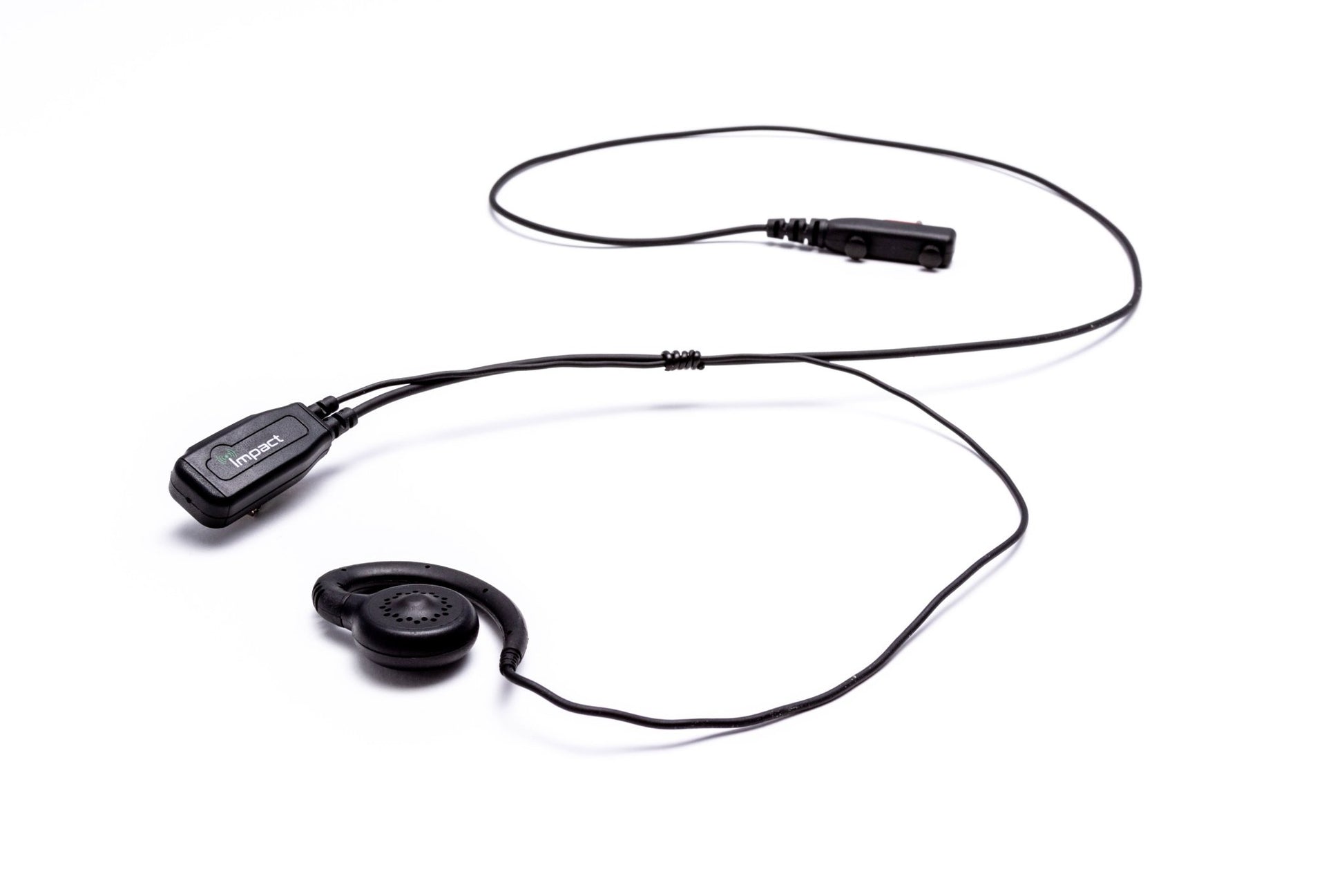 Impact Silver 1-Wire Surveillance Kit with Micro In-Line PTT and OEM Style Swivel Ear Hook