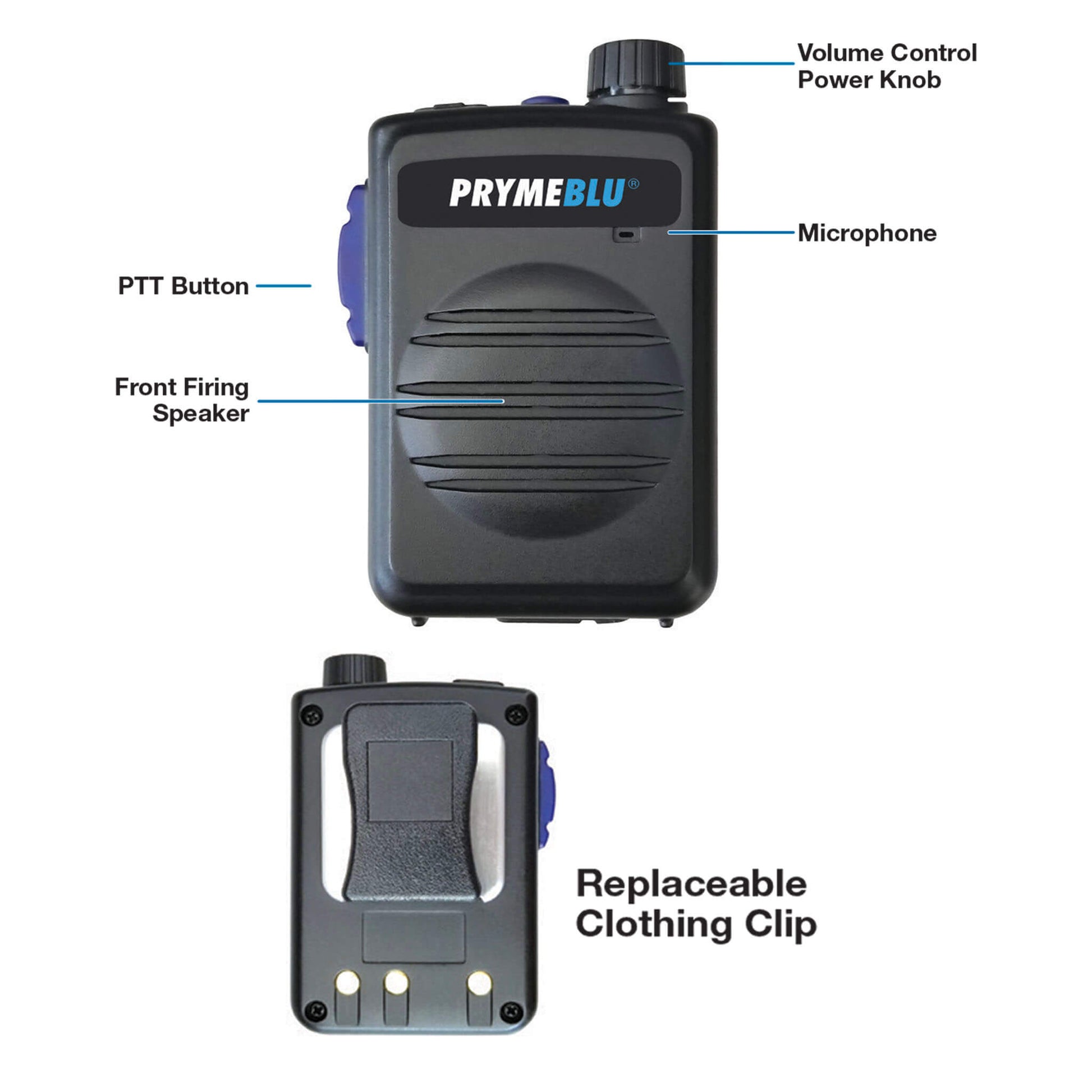 Pryme BTH-550-Max-34 Bluetooth Speaker Mic w/ Volume Knob & Adapter For Motorola: APX and XPR