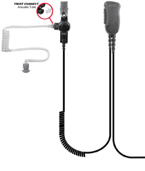 SPM-1383QD, Mirage, Quick Disconnect Lapel Mic Kit, Black, Fits Motorola TRBO/APX