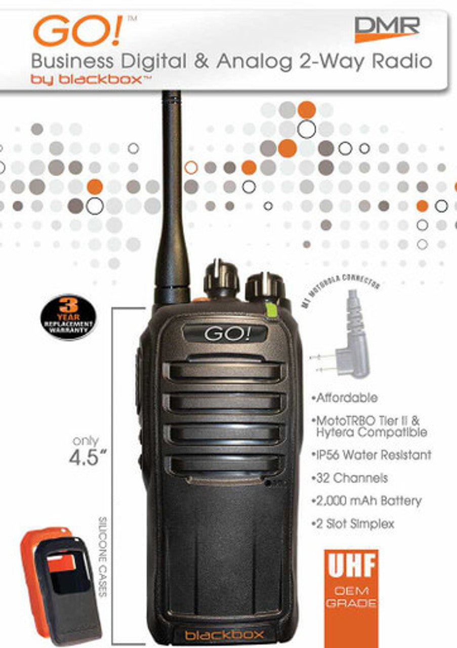 UHF Blackbox GO! Digital & Analog 2-Way Radio - The Earphone Guy