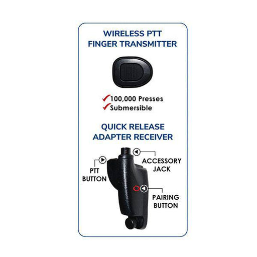 Combi Wireless QR Adapter & PTT Kit fits Motorola APX/TRBO - The Earphone Guy