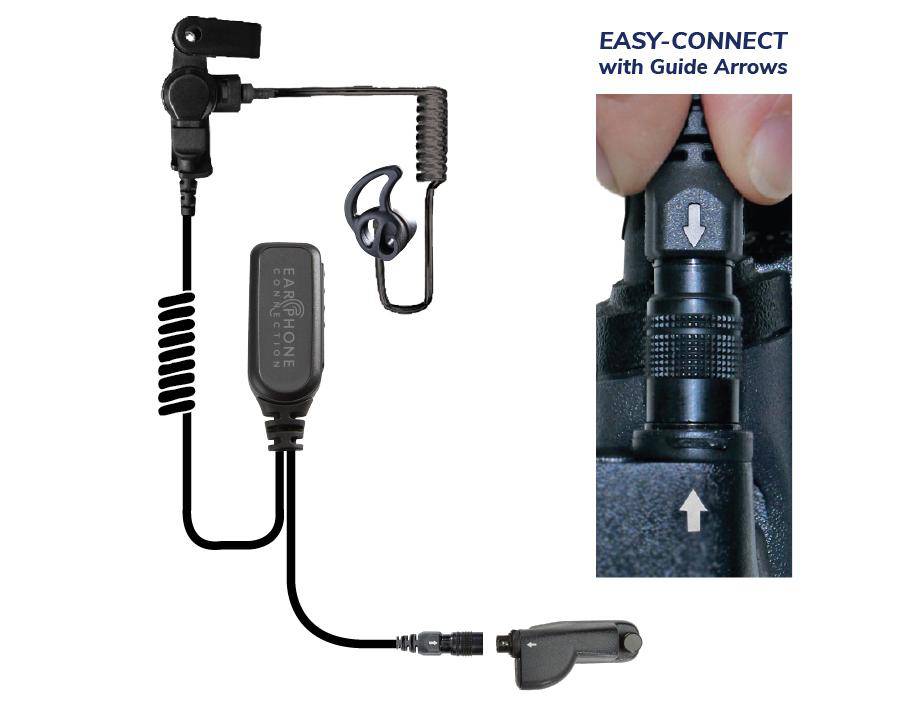 EP1334ECBT Hawk Black Diamond Tactical Lapel Microphone, w/Easy-Connect fits Motorola APX/TRBO - The Earphone Guy