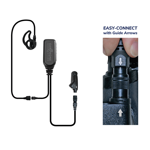 EP1348ECM1 Hawk M1 Tubeless Lapel Microphone for Harris M/A-Com XG/XL – Now Available with NAB Option! - The Earphone Guy