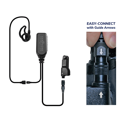 EP1334ECM1 Hawk M1 Tubeless Lapel Microphone for Motorola APX/TRBO – Now Available with NAB Option! - The Earphone Guy