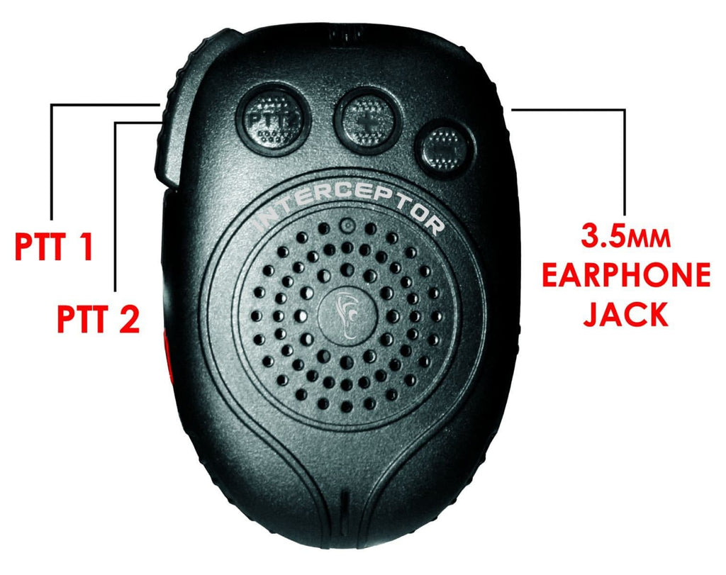 EP-H4-34 Interceptor Bluetooth Speaker Mic fits Motorola TRBO and APX - The Earphone Guy