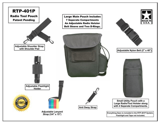 RTP-401P Two-Way Radio Tool Pouch Pro - The Earphone Guy