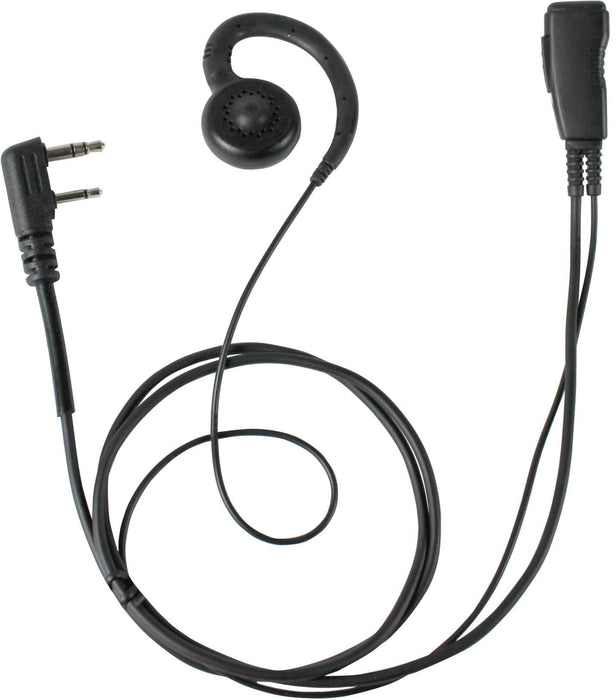 Pryme LMC-1GHX00IL Low Cost G-Hook PTT Adjustable Earset Lapel Mic fits Icom - The Earphone Guy
